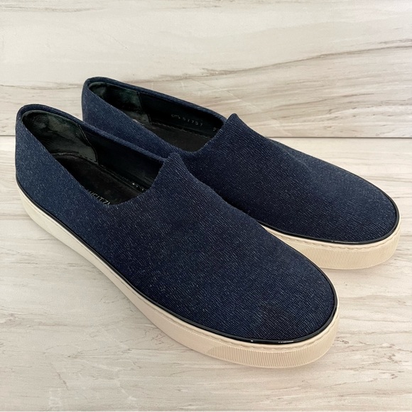 Stuart Weitzman Givein Navy Blue Slip-On Sneakers Shoes Women’s Size 9.5